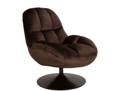 Hnědé otočné lounge křeslo BEEFY