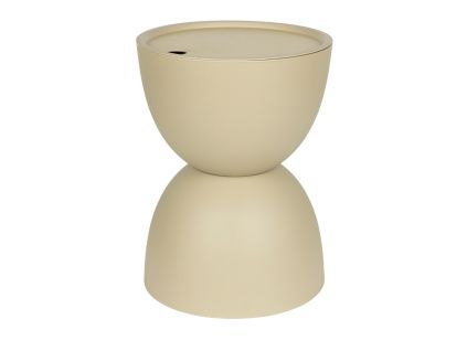 Béžový plastový zahradní odkládací stolek MARA ø 34 cm