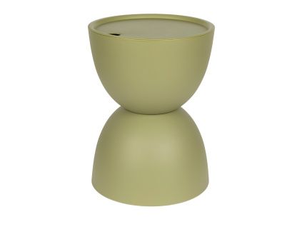 Zelený plastový zahradní odkládací stolek MARA ø 34 cm