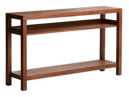 Hnědý dřevěný toaletní stolek Kave Home Norani 140 x 35 cm