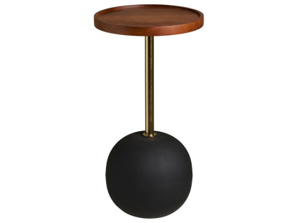 Hnědý dřevěný odkládací stolek Rone ø 30 cm