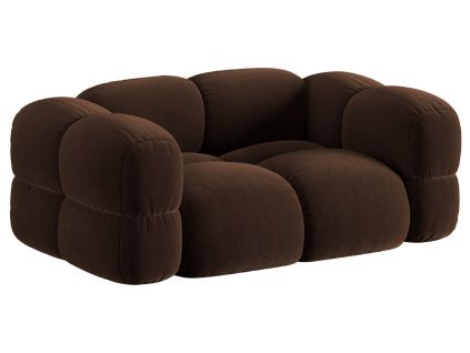 Hnědá sametová dvoumístná pohovka Cosmopolitan Design Loretto 180 cm