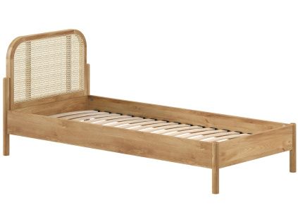 Dobová postel Vipack Olive 90 x 200 cm s ratanovým čelem