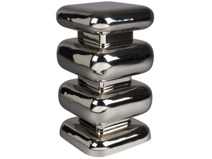 Stříbrný kovový odkládací stolek STUBBY 49 cm