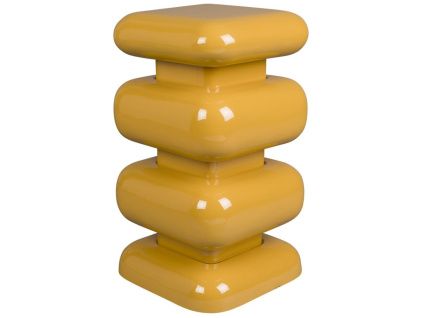 Žlutý kovový odkládací stolek STUBBY 49 cm