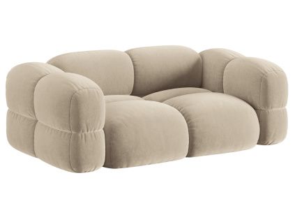 Světle béžová sametová trojmístná pohovka Cosmopolitan Design Loretto 210 cm