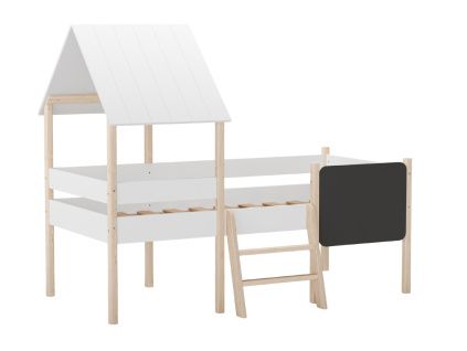 Bílá dětská vyvýšená postel Marckeric Mint 90 x 190 cm