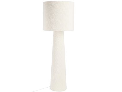 Bílá bouclé stojací lampa Bizzotto Radha 130 cm