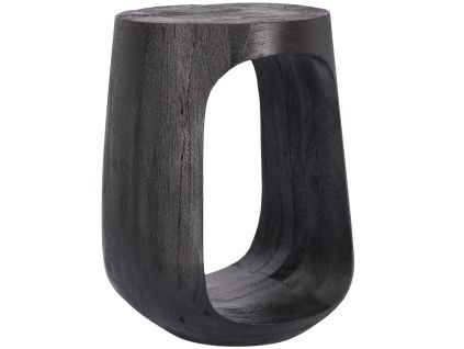 Černý dřevěný odkládací stolek Bizzotto Lopez Ø33 cm