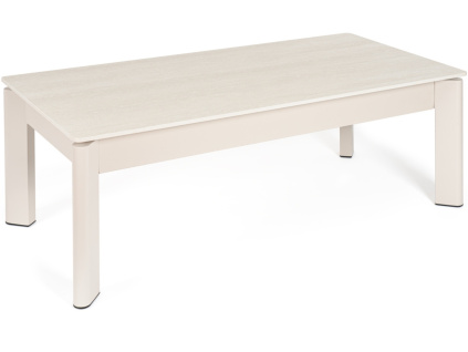 Béžový keramický rozkládací konferenční stolek Roland 120 x 60 cm