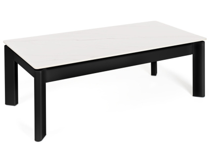 Černobílý keramický rozkládací konferenční stolek Roland 120 x 60 cm