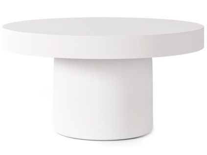Bílý cementový zahraní stolek Donato ø 80 cm