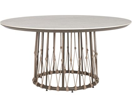Béžovo-hnědý zahradní stůl Bizzotto Lanai Ø150 cm s keramickou deskou