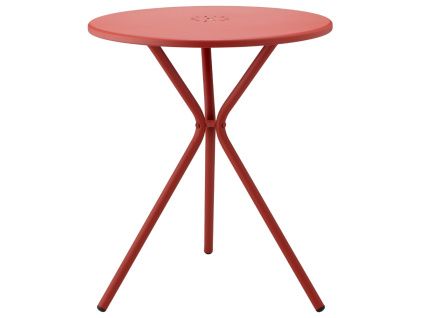 Cihlově červený kovový zahradní stůl Leo 60 cm