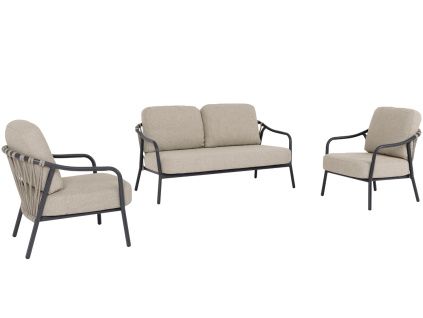 Béžovo-šedý zahradní set pohovky a křesel Bizzotto Edvige