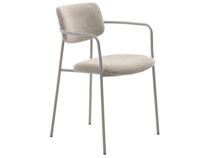 Krémová bouclé jídelní židle Unique Furniture Zama