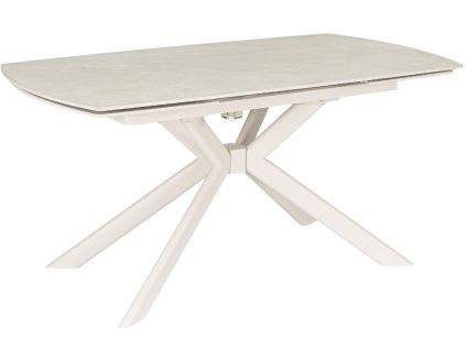Krémový zahradní rozkládací stůl Bizzotto Janika 160/240 x 90 cm s keramickou deskou