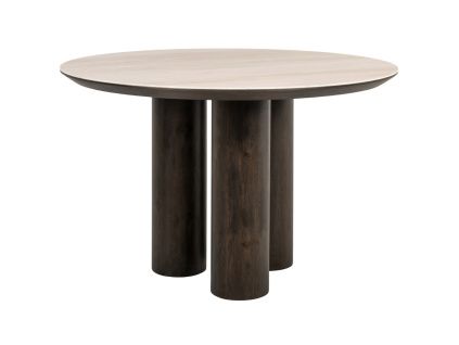 Hnědý jídelní stůl Richmond Ritz Ø120 cm s keramickou deskou