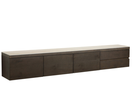 Dřevěný TV stolek Richmond  Lachance 220 x 30 cm s keramickou deskou