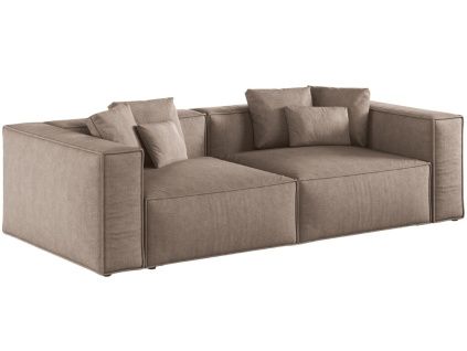 Hnědá čalouněná čtyřmístná pohovka Cosmopolitan Design Aveiro 236 cm