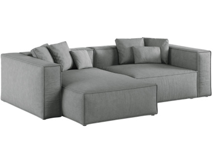 Šedá čalouněná rohová pohovka Cosmopolitan Design Aveiro 254 cm, levá