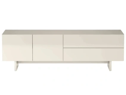 Lesklý béžový TV stolek Glam 160 x 50 cm