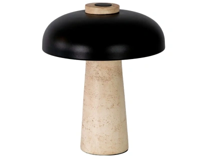 Béžovo-černá stolní lampa Angel Cerdá No. 8088