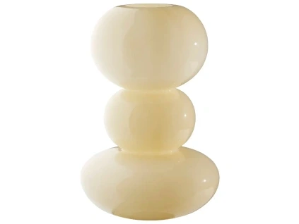 Žlutá skleněná váza TOWER 30 cm