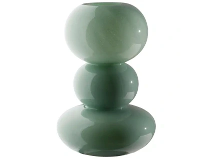 Zelená skleněná váza TOWER 30 cm