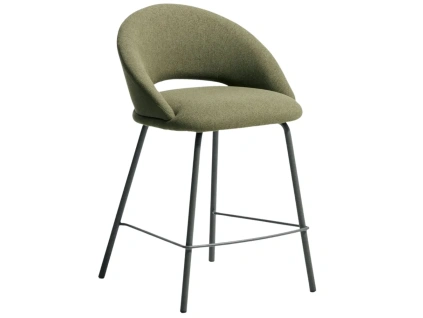 Zelená čalouněná barová židle Kave Home Bonali 65 cm