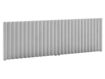 Světle šedé sametové čelo k posteli Micadoni Mistero 280 cm