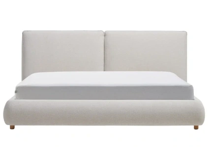 Béžovošedá dvoulůžková postel Kave Home Elerio 160 x 200 cm