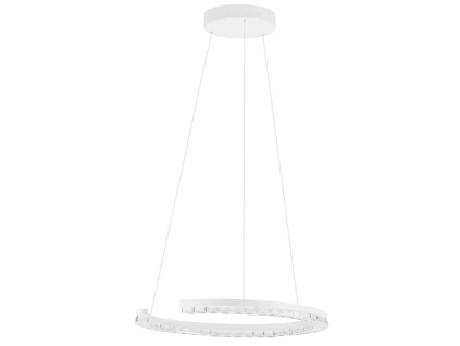 Bílé kovové závěsné LED světlo Nova Luce Gleamy 46 cm