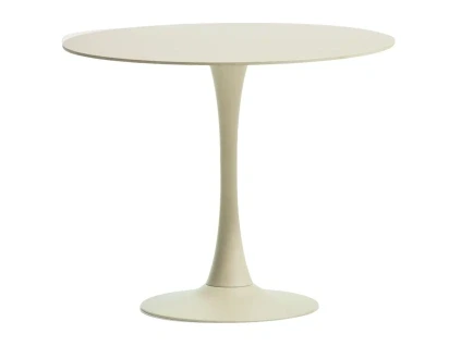 Krémový skleněný jídelní stůl Kave Home Vedira Ø90 cm