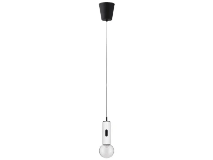 Bílé kovové závěsné LED světlo Nova Luce Chronos 12 cm