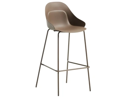 Hnědá plastová barová židle Kave Home Sanile 74 cm