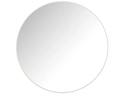 Bílé závěsné kovové kulaté zrcadlo Ori 90 cm