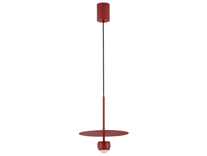 Červené kovové závěsné LED světlo Nova Luce Edem 30 cm