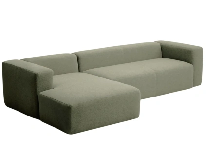 Zelená rohová pohovka Kave Home Blok 330 cm, levá