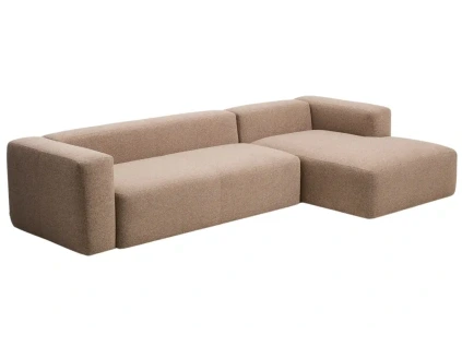 Hnědá rohová pohovka Kave Home Blok 330 cm, pravá
