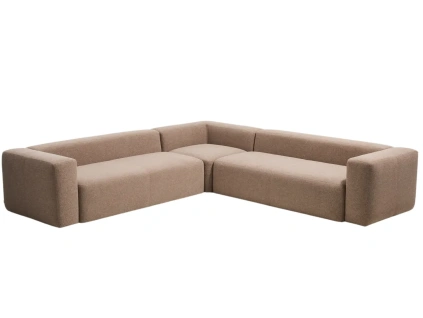 Hnědá rohová pohovka Kave Home Blok 320 x 320 cm, levá/pravá