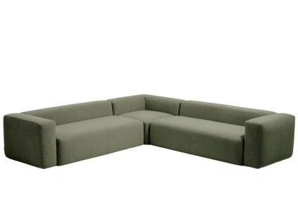 Zelená rohová pohovka Kave Home Blok 320 x 320 cm, levá/pravá