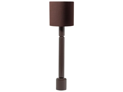 Tmavě hnědá lakovaná stojací lampa Zivian 160 cm