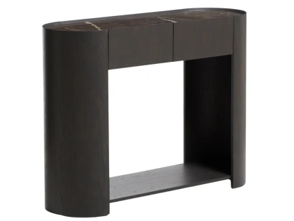 Hnědý dubový toaletní stolek Kave Home Nemore 120 x 40 cm