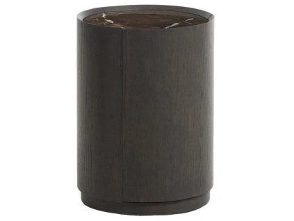 Hnědý dubový noční stolek Kave Homo Nemore ⌀40 cm