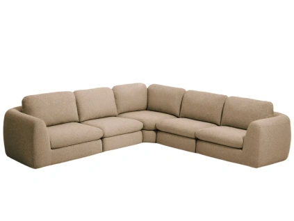 Hnědá čalouněná rohová pohovka Kave Home Vera 330 cm, levá, pravá