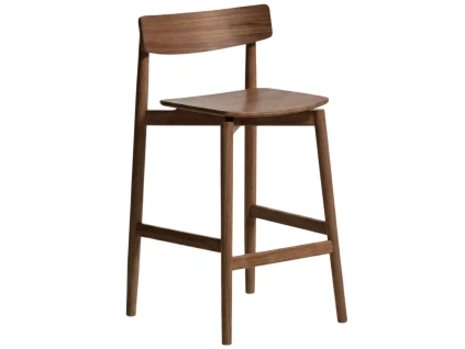 Hnědá dřevěná barová židle Kave Home Evera 66 cm s opěradlem