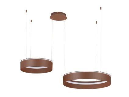 Hnědé kovové závěsné LED světlo Nova Luce Olivia 112 cm