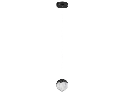 Černé skleněné závěsné LED světlo Nova Luce Alicia 12 cm
