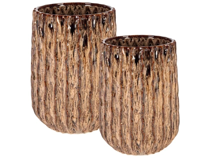 Set dvou bronzových zahradních květináčů Chainat Ø32/46 cm